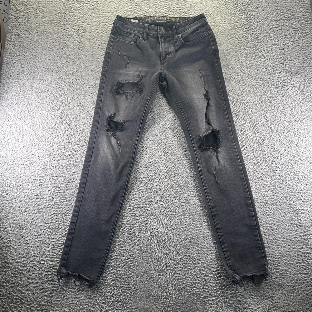American Eagle Outfitters Extreme Flex 4 Jeans Mens 29x32 Black Denim Skinny Leg